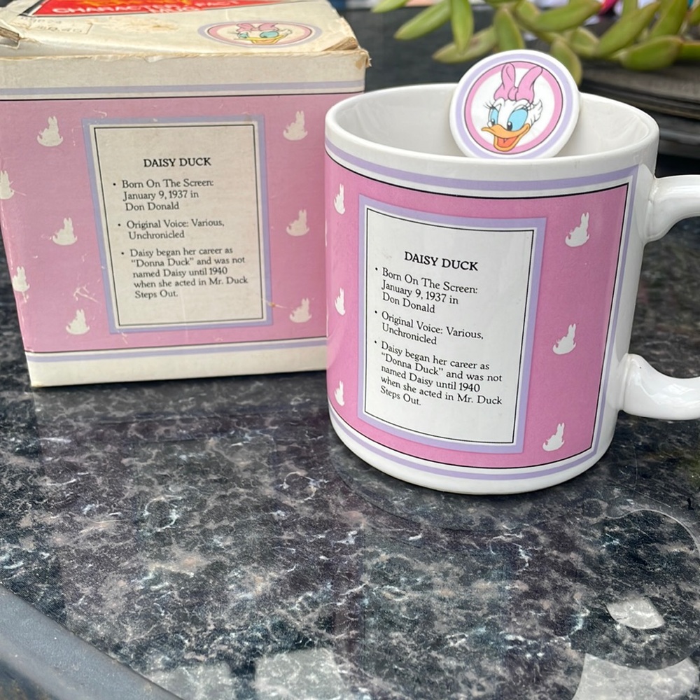Daisy Duck Vintage Applause Character Fact Mug Disney Pink